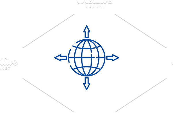 Global sales channels line icon
