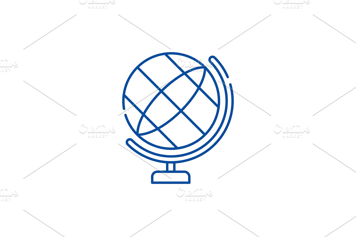 Globe line icon concept. Globe flat in Illustrations - product preview 8