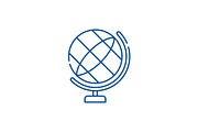 Globe line icon concept. Globe flat