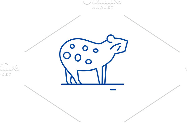 Guinea pig line icon concept. Guinea