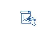 Hand drawing graph line icon concept