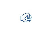 Hand fist line icon concept. Hand