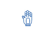 Hand manipulator line icon concept