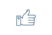Hand with thumb up line icon concept