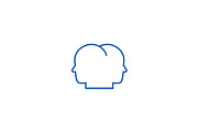 Head in head line icon concept. Head