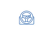 Helm line icon concept. Helm flat