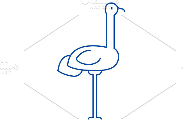 Heron line icon concept. Heron flat
