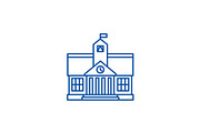 Higher education line icon concept