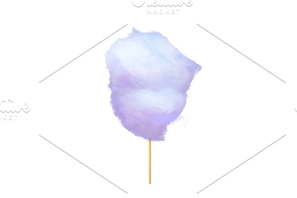 Realistic Purple Cotton Candy on