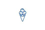 Ice cream cone line icon concept