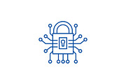 Information security line icon