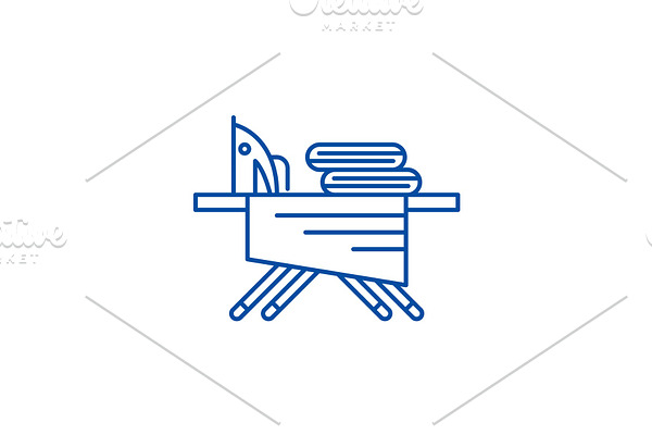 Ironing board line icon concept