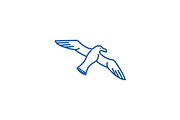 Gull,seagull line icon concept. Gull