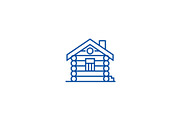 House,cabin,wood house line icon