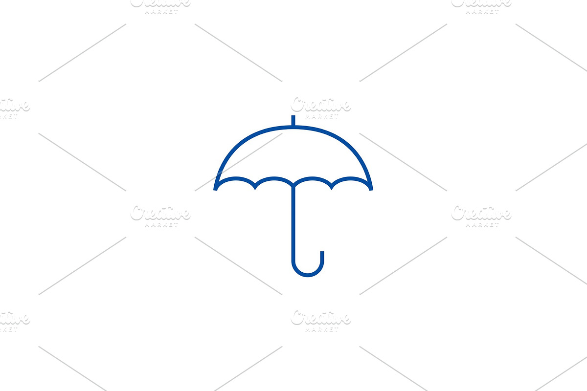 Insurance, umbrella line icon in Illustrations - product preview 8