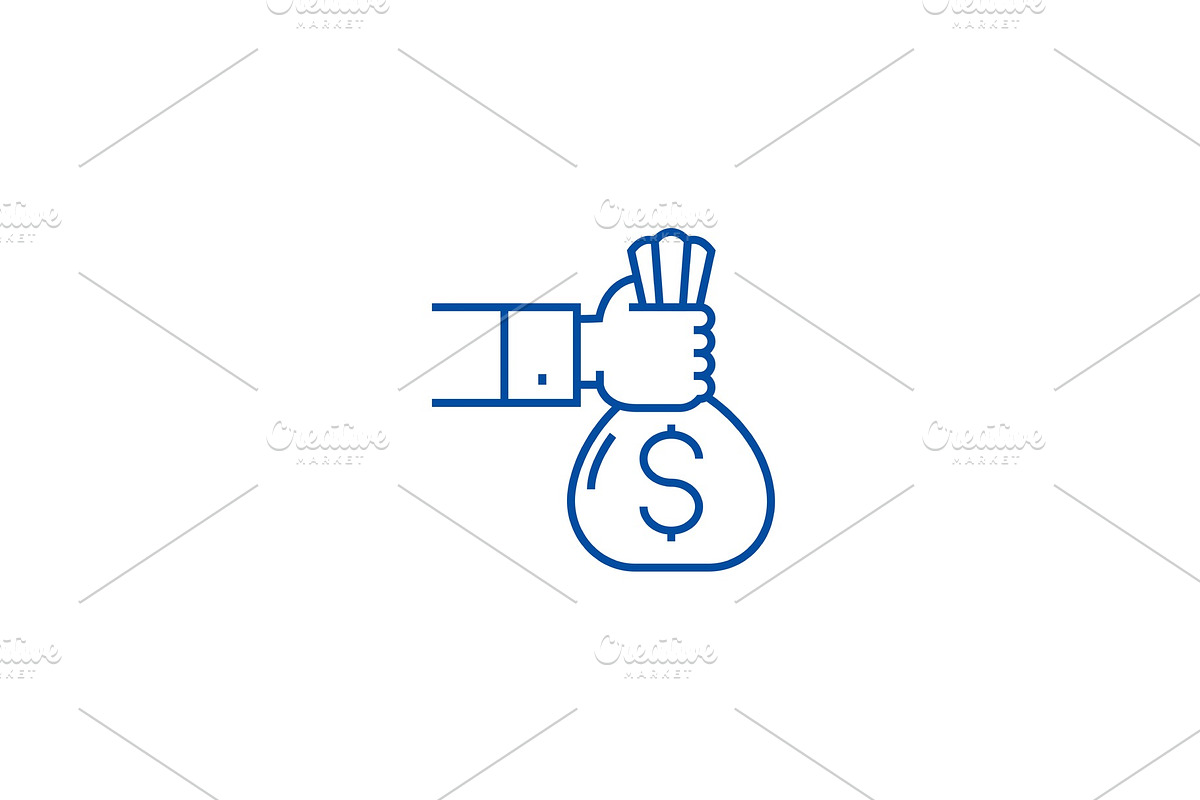 Investment,sponsor,funding line icon in Illustrations - product preview 8