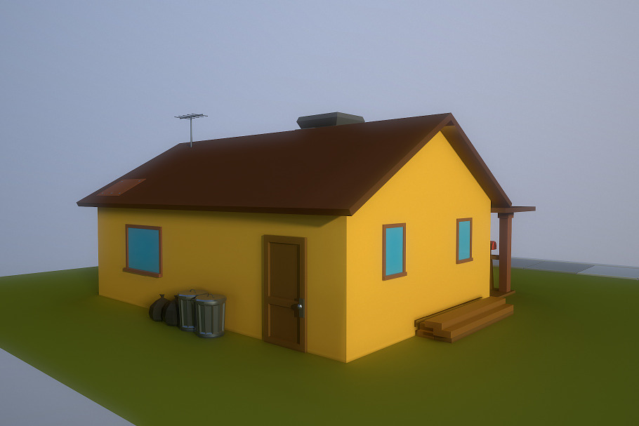 Low Poly Old house in Urban - product preview 3