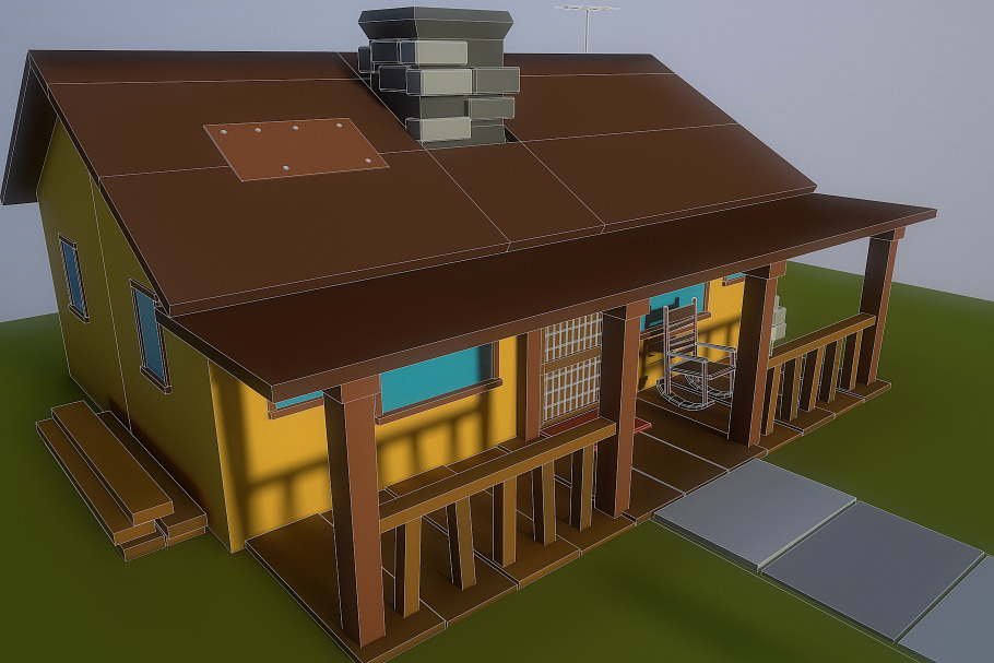 Low Poly Old house in Urban - product preview 8
