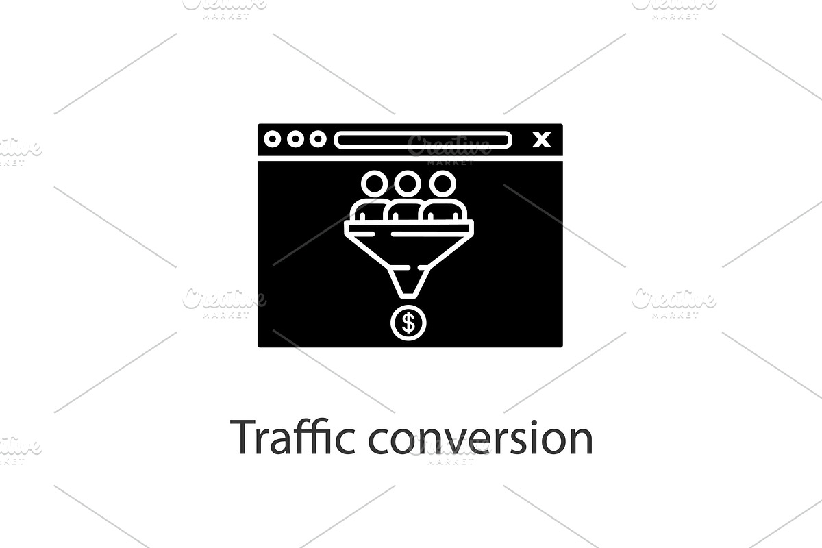 Traffic conversion glyph icon in Icons - product preview 8