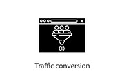 Traffic conversion glyph icon