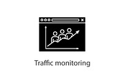 Website traffic glyph icon