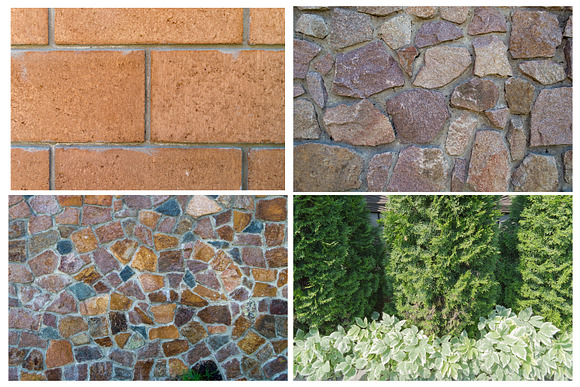 Bricks, fence and greenery in Textures - product preview 1