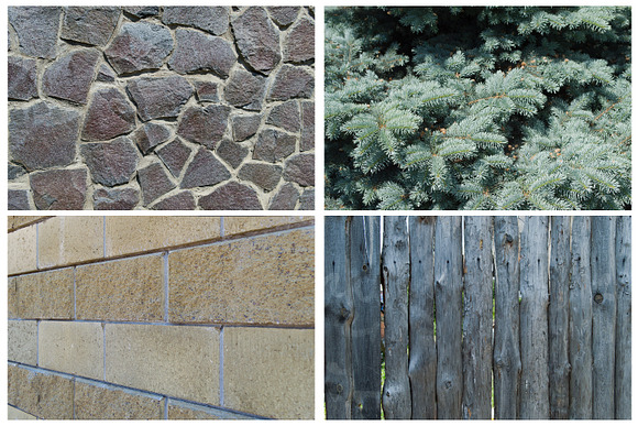 Bricks, fence and greenery in Textures - product preview 4