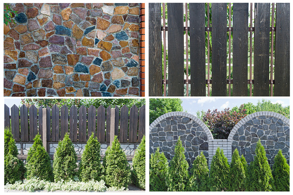 Bricks, fence and greenery in Textures - product preview 7