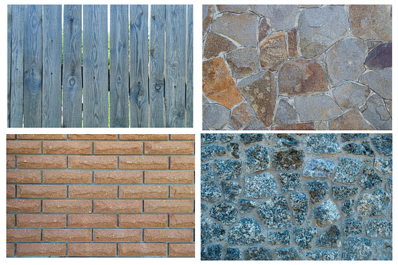 Bricks, fence and greenery in Textures - product preview 9