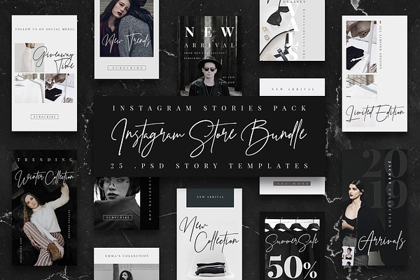 BW Instagram Stories Template/ Store