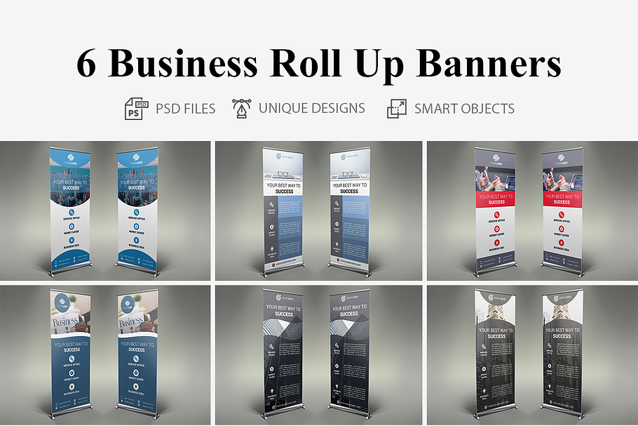 Business - Roll Up Banners in Presentation Templates - product preview 8
