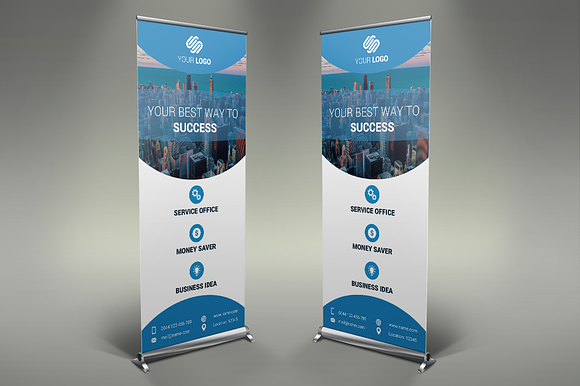 Business - Roll Up Banners in Presentation Templates - product preview 1
