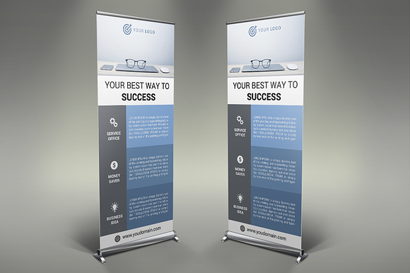 Business - Roll Up Banners in Presentation Templates - product preview 2