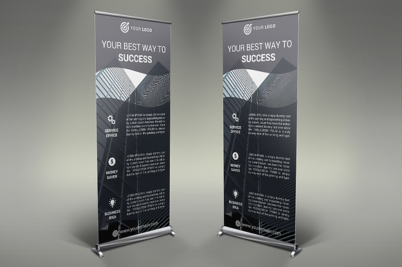 Business - Roll Up Banners in Presentation Templates - product preview 5