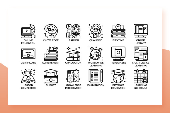 Online Education Icons in Icons - product preview 1