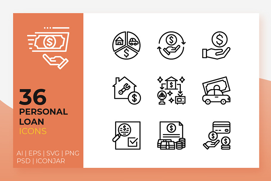Personal Loan Icons in Icons - product preview 8