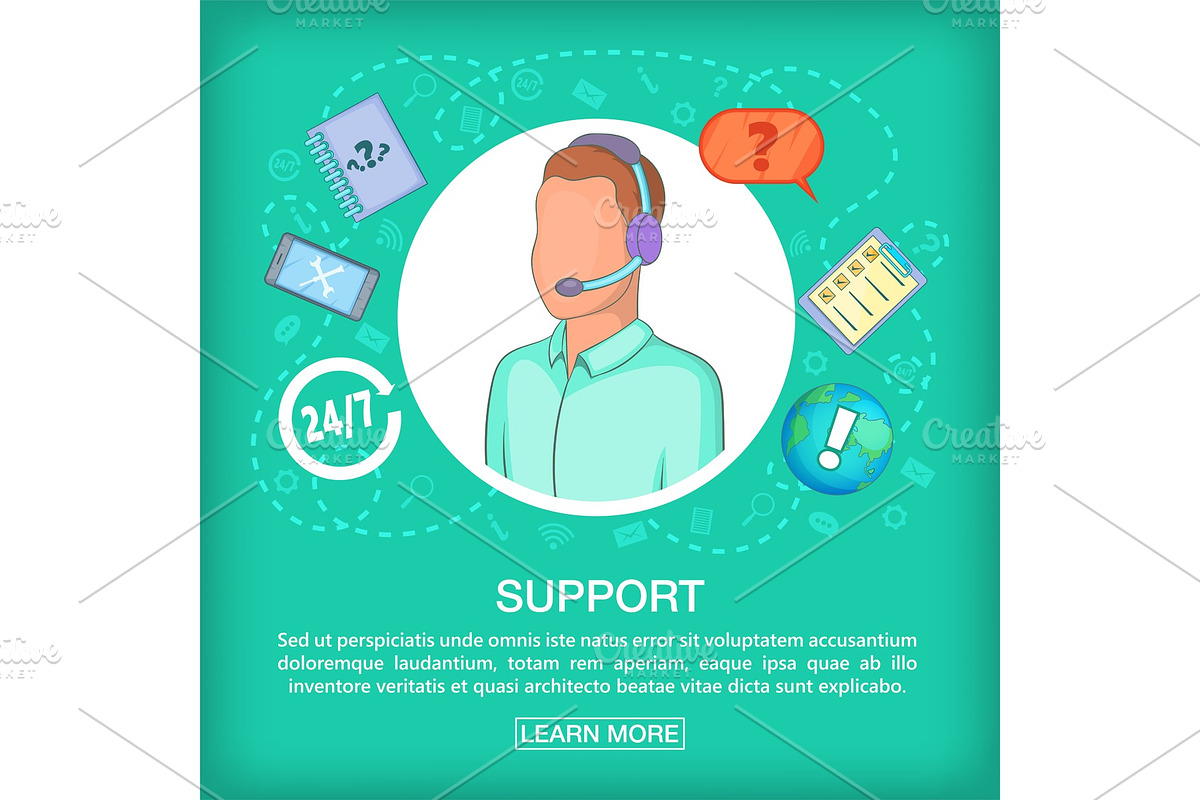 Call center concept support voice in Illustrations - product preview 8