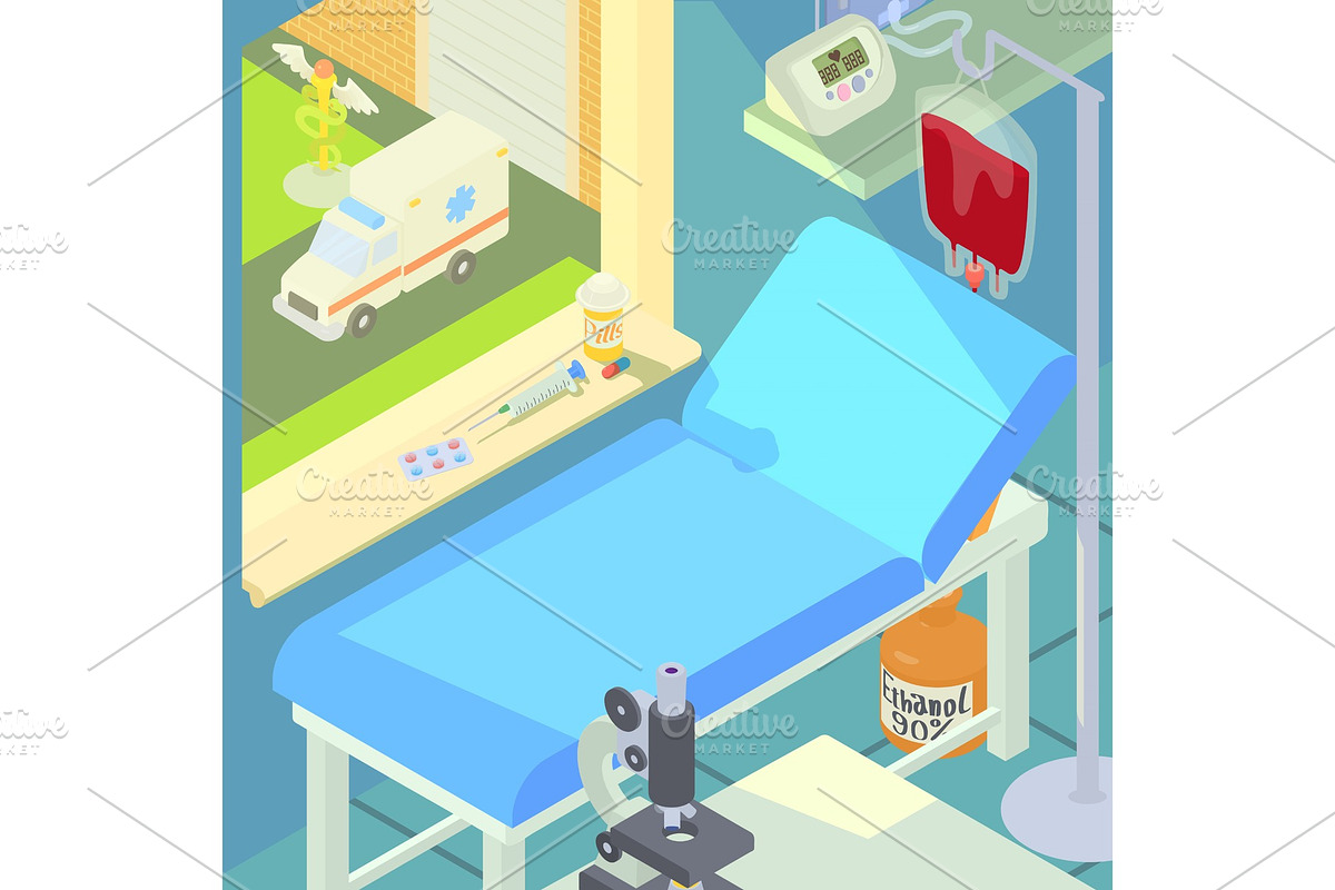 Hospital medical chamber concept in Illustrations - product preview 8