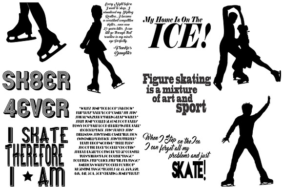 Ice Skating Silhouettes AI EPS PNG in Illustrations - product preview 4