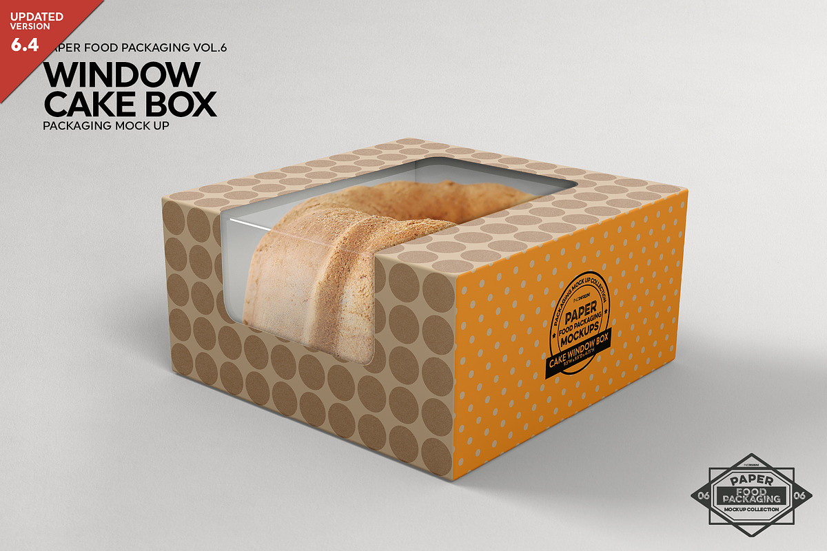 Cake Window Box Packaging Mockup in Branding Mockups - product preview 8