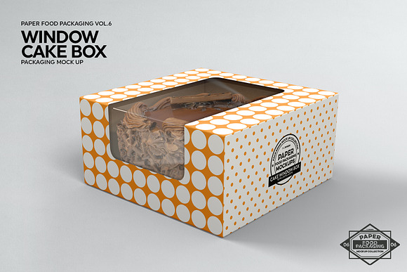 Cake Window Box Packaging Mockup in Branding Mockups - product preview 3