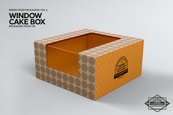 Cake Window Box Packaging Mockup in Branding Mockups - product preview 4
