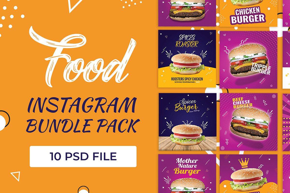 10 Food Instagram Bundle Pack in Instagram Templates - product preview 8