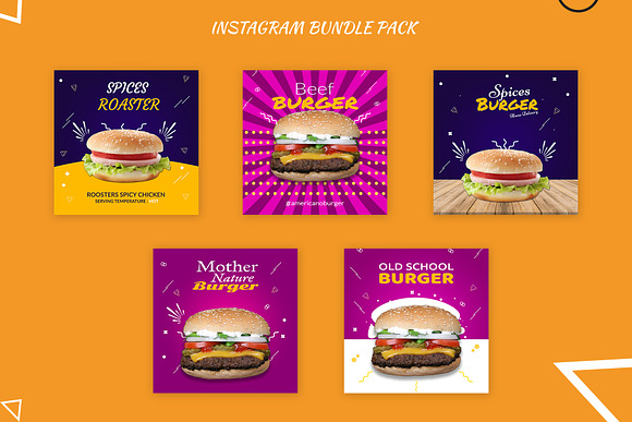 10 Food Instagram Bundle Pack in Instagram Templates - product preview 1