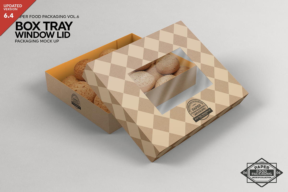 Box Tray Window Lid Packaging Mockup in Branding Mockups - product preview 8