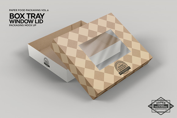 Box Tray Window Lid Packaging Mockup in Branding Mockups - product preview 1