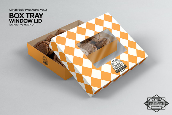Box Tray Window Lid Packaging Mockup in Branding Mockups - product preview 3