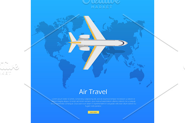 Air Travel Concept. Plane on World