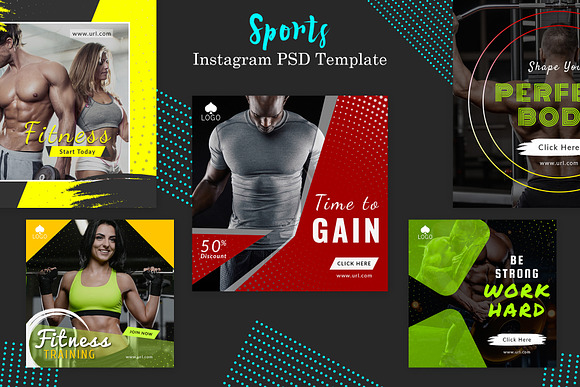 10 Sports Instagram Template Pack in Instagram Templates - product preview 1