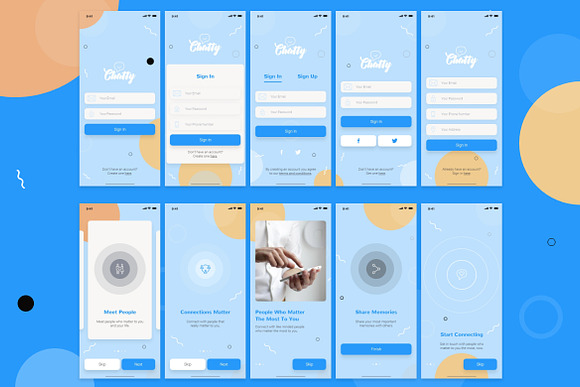 Chatty Mobile UI Kit in UI Kits and Libraries - product preview 3